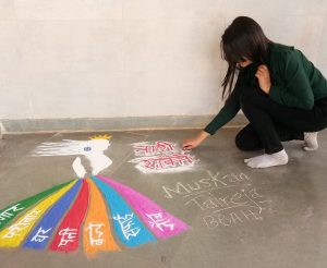 A woman practicing visualization techniques in a serene environment.